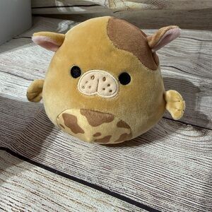 Squishmallows Brown and Tan Cow Plush